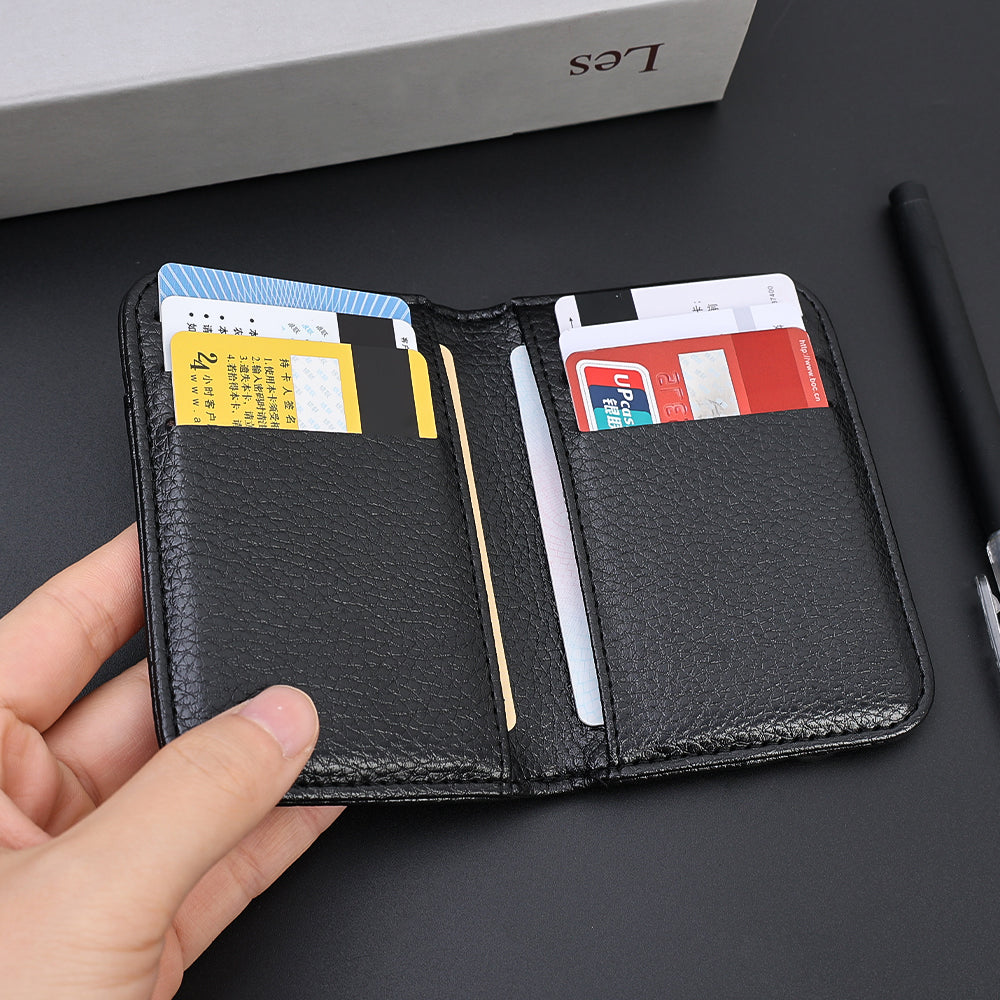 Ultradunne Mini Portemonnee – PU Leren Kaarthouder voor Mannen | Slanke Creditcard Wallet