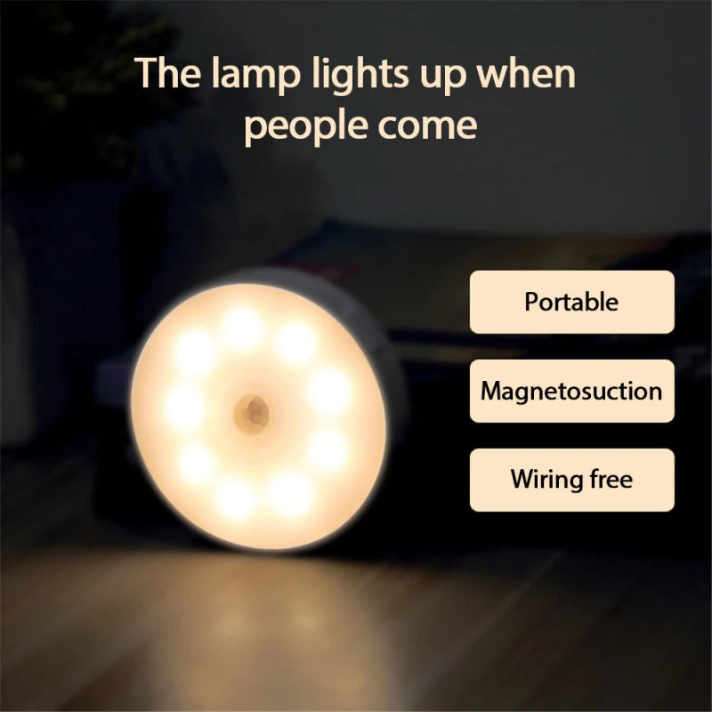 LED Nachtlamp met Bewegingssensor – Draadloze USB Oplaadbare Slimme Lamp met Magnetische Bevestiging