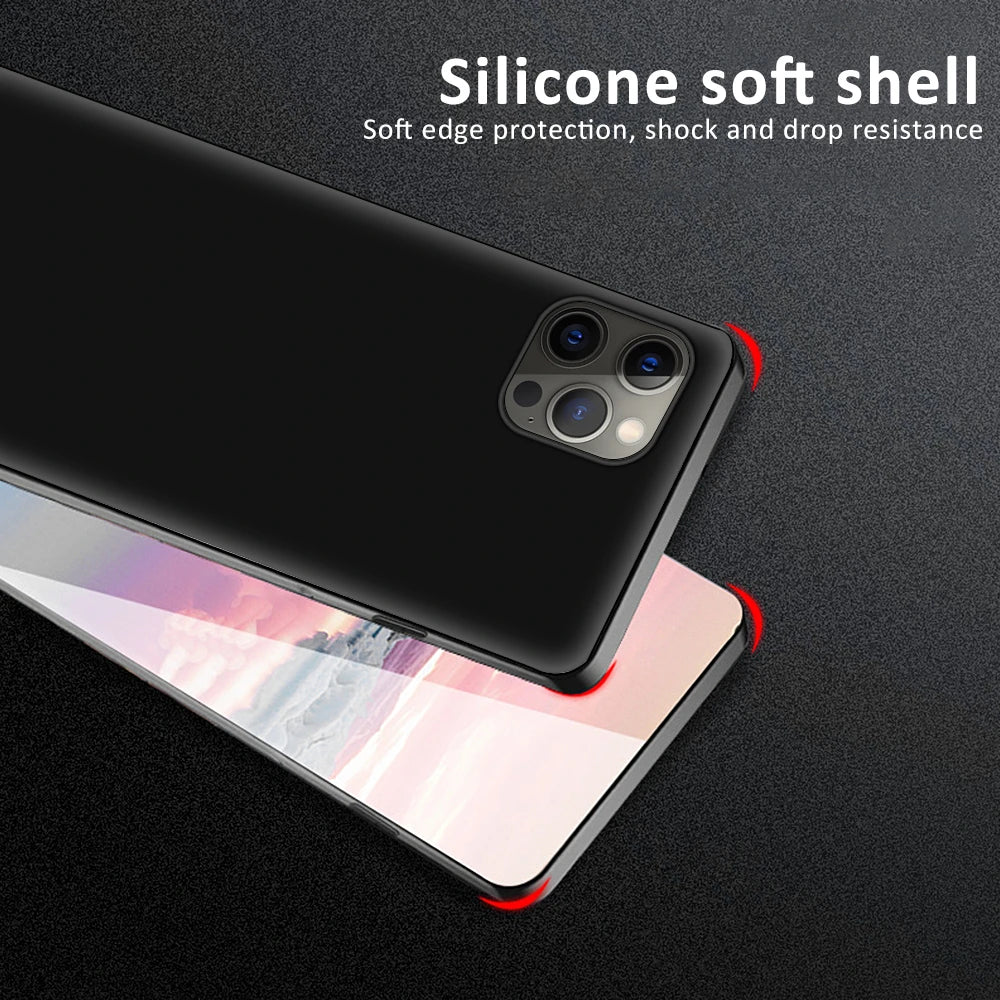 Zwarte Matte Siliconen Case voor iPhone – Zachte Backcover Geschikt voor iPhone 7 t/m 16 Pro Max