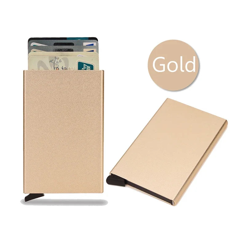 RFID Metalen Slimme Wallet – Minimalistische Pop-up Kaarthouder