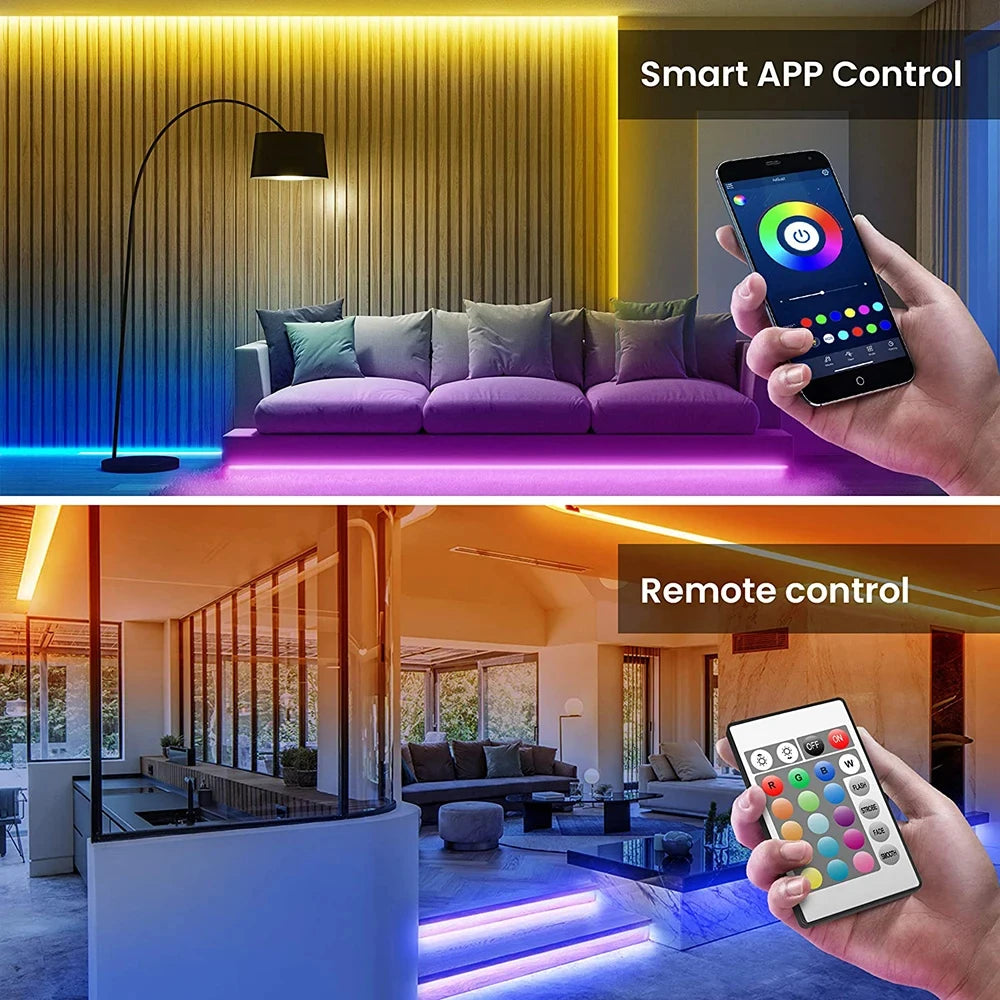 Bluetooth LED Strip Verlichting – Slimme RGB SMD 5050 Lichtslinger met APP & Afstandsbediening