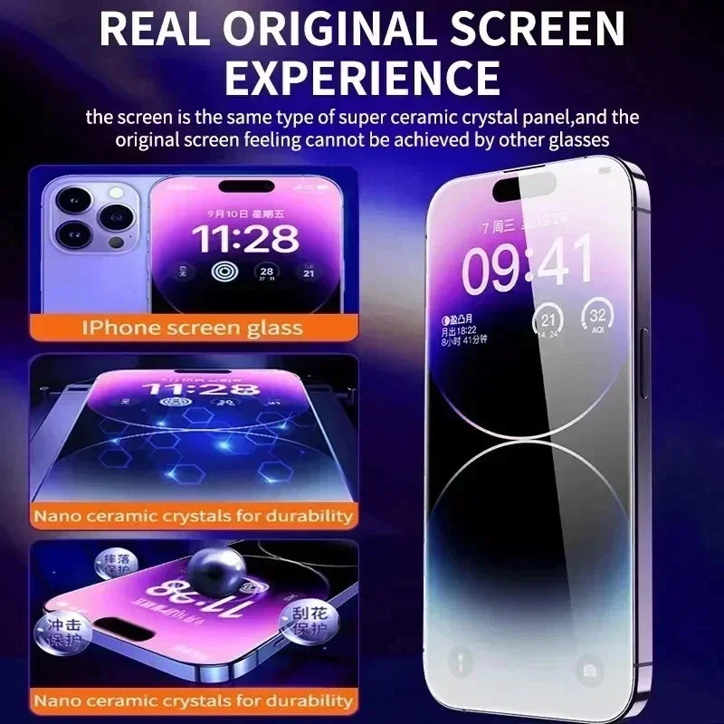 iPhone Screen Protector met Oleofobe Coating – Stofvrij Glas voor iPhone X t/m 16 Pro Max & XR