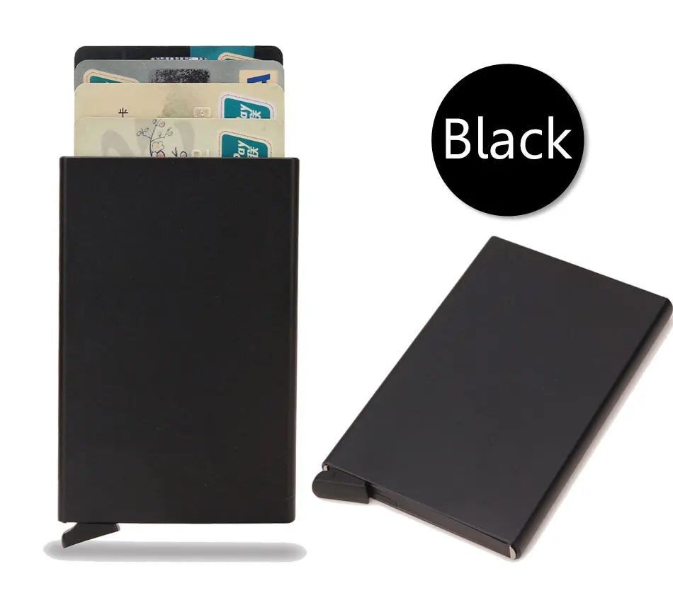 RFID Metalen Slimme Wallet – Minimalistische Pop-up Kaarthouder