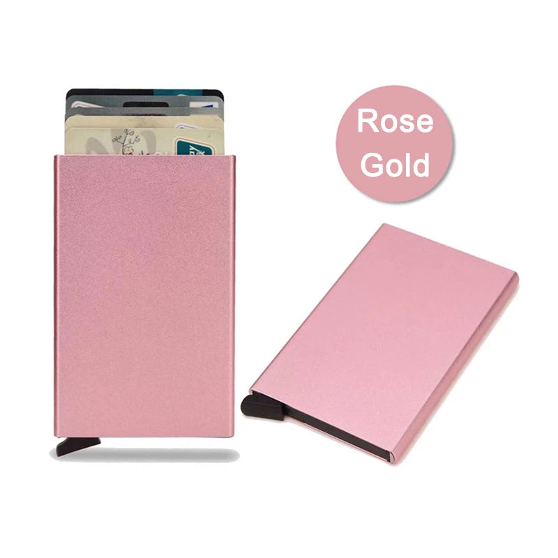RFID Metalen Slimme Wallet – Minimalistische Pop-up Kaarthouder