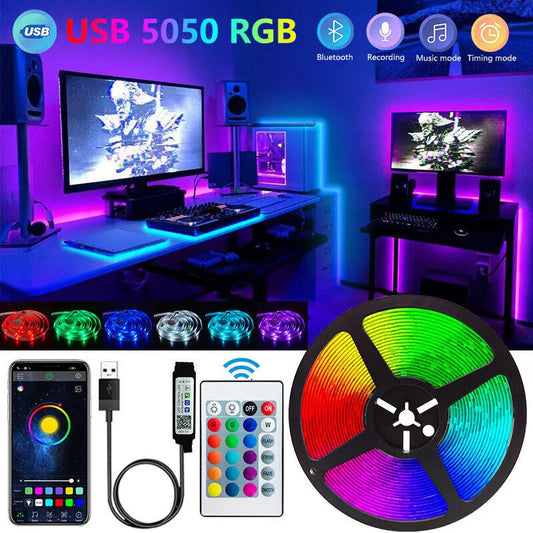 Bluetooth LED Strip Verlichting – Slimme RGB SMD 5050 Lichtslinger met APP & Afstandsbediening
