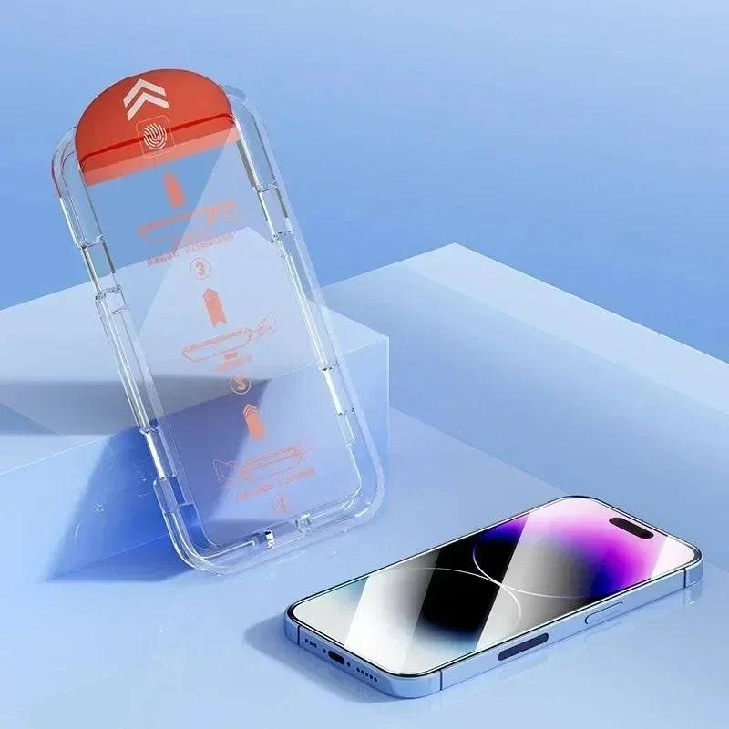 iPhone Screen Protector met Oleofobe Coating – Stofvrij Glas voor iPhone X t/m 16 Pro Max & XR