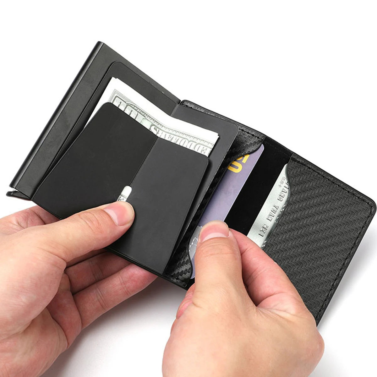 Ultra-dunne Anti-diefstal Creditcardhouder – Aluminium Kaart Portemonnee voor Heren met Meerdere Vakken